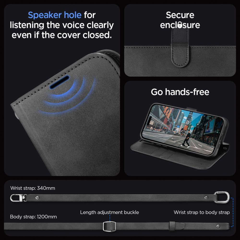 Spigen® Wallet S™ Pro ACS06605 iPhone 15 Pro Max Case - Black