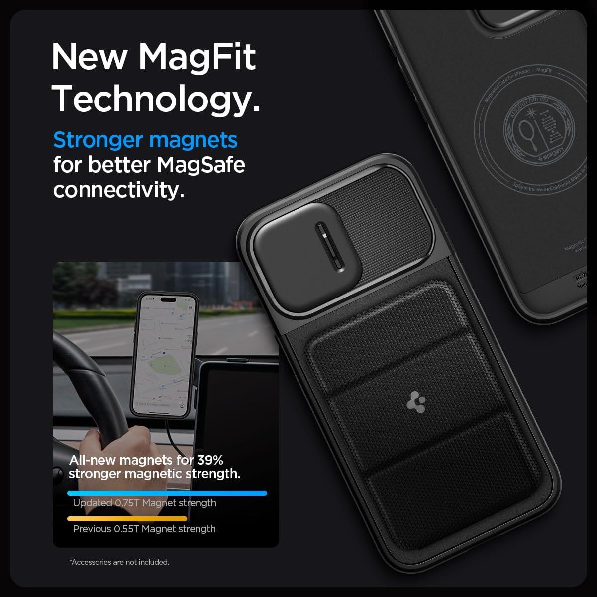 Spigen® Optik Armor™ (MagFit) ACS07184 iPhone 15 Pro Case - Black