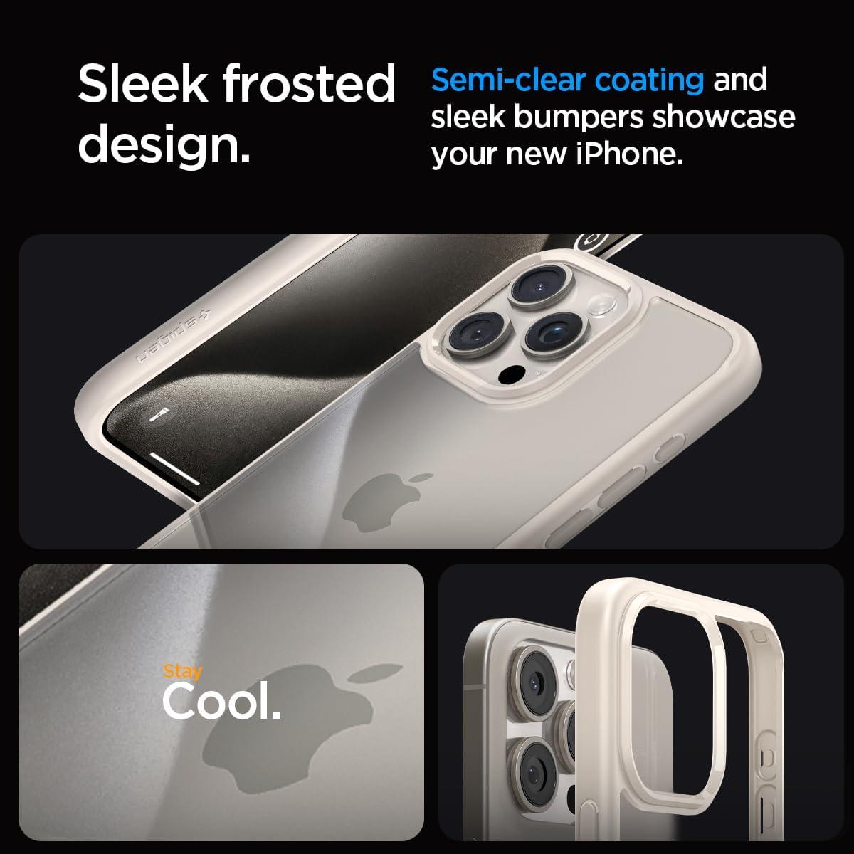 Spigen® Ultra Hybrid™ ACS07209 iPhone 15 Pro Max Case - Natural Titanium