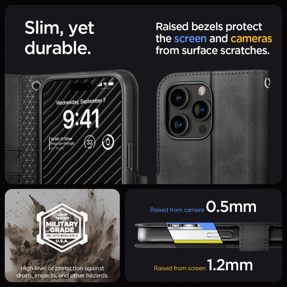 Spigen® Wallet S™ Pro ACS06740 iPhone 15 Pro Case – Black