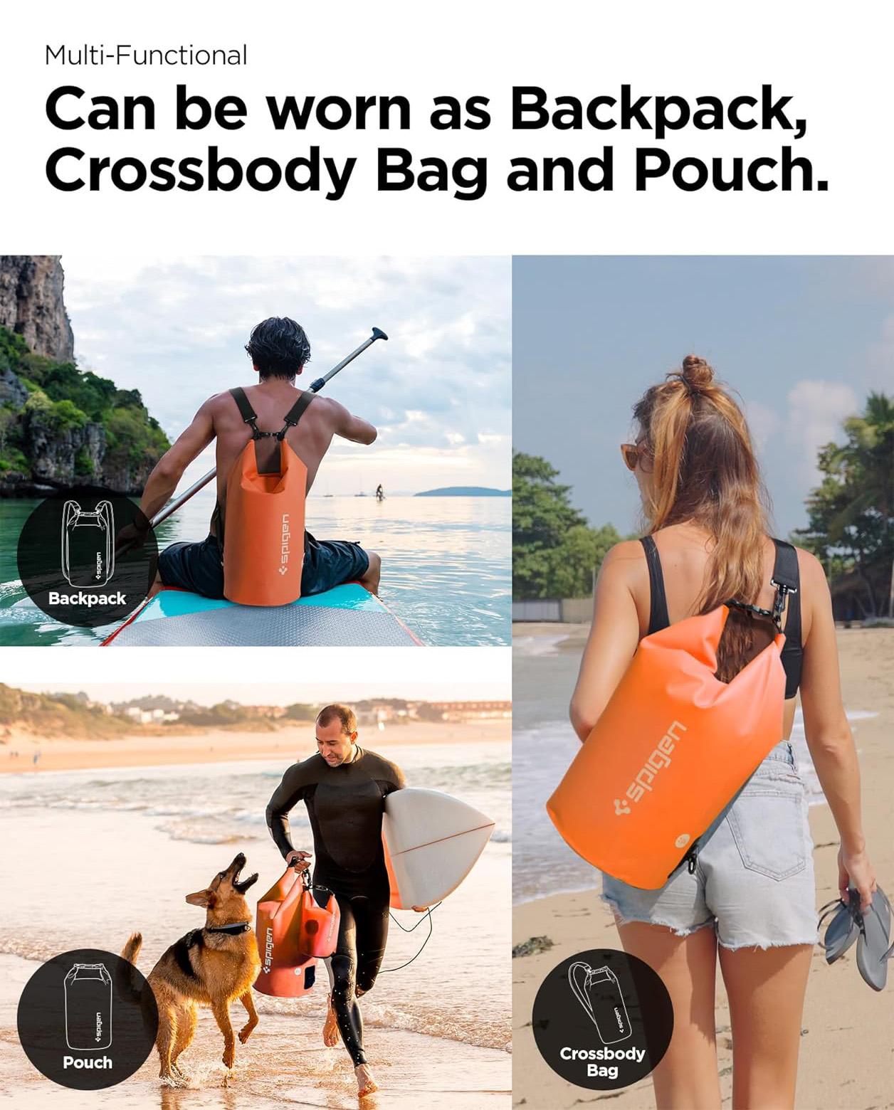 Spigen® AquaShield™ AMP06025 IPX6 Certified Waterproof Bag | 20L+2L – Sunset Orange
