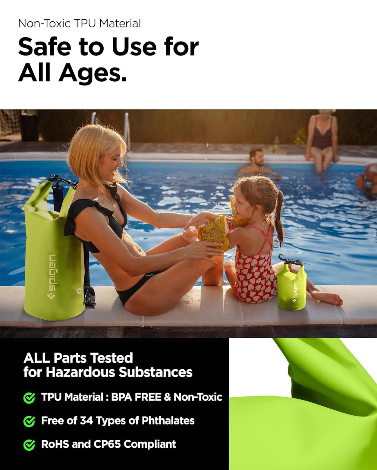 Spigen® AquaShield™ AMP06027 IPX6 Certified Universal 20L+2L Waterproof Bag – Cactus Green