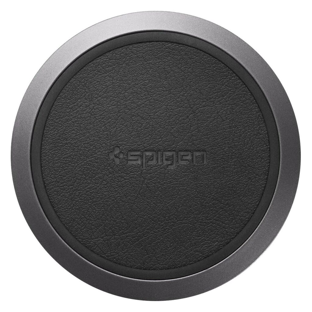 Spigen® Essential® Leather 000CH23122 Fast Wireless Charger | 10W - Black