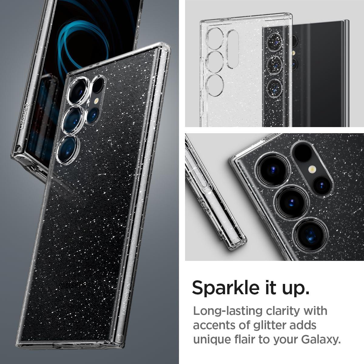 Spigen® Liquid Crystal™ Glitter ACS07285 Samsung Galaxy S24 Ultra Case - Crystal Quartz