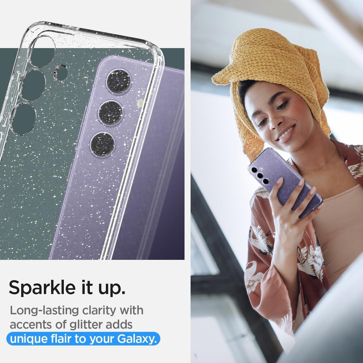 Spigen® Liquid Crystal™ Glitter ACS07325 Samsung Galaxy S24+ Plus Case - Crystal Quartz