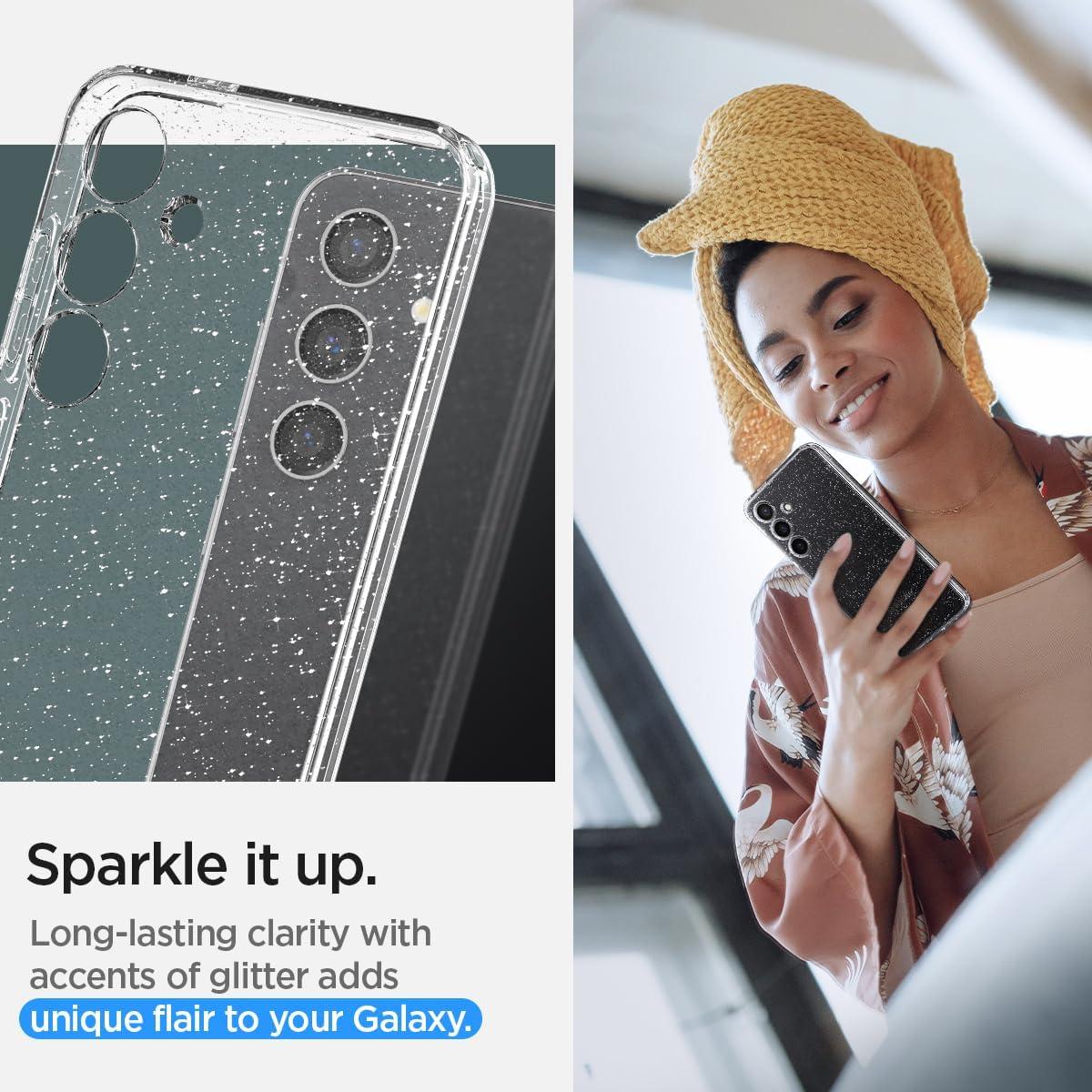 Spigen® Liquid Crystal™ Glitter ACS07345 Samsung Galaxy S24 Case - Crystal Quartz