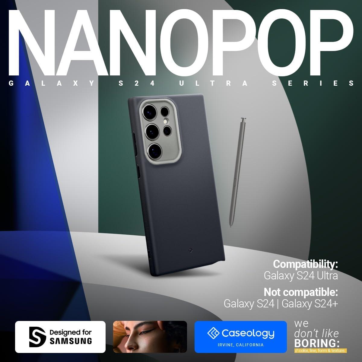 Spigen® Nano Pop by Caseology® Collection ACS07320 Samsung Galaxy S24 Ultra Case – Black Sesame