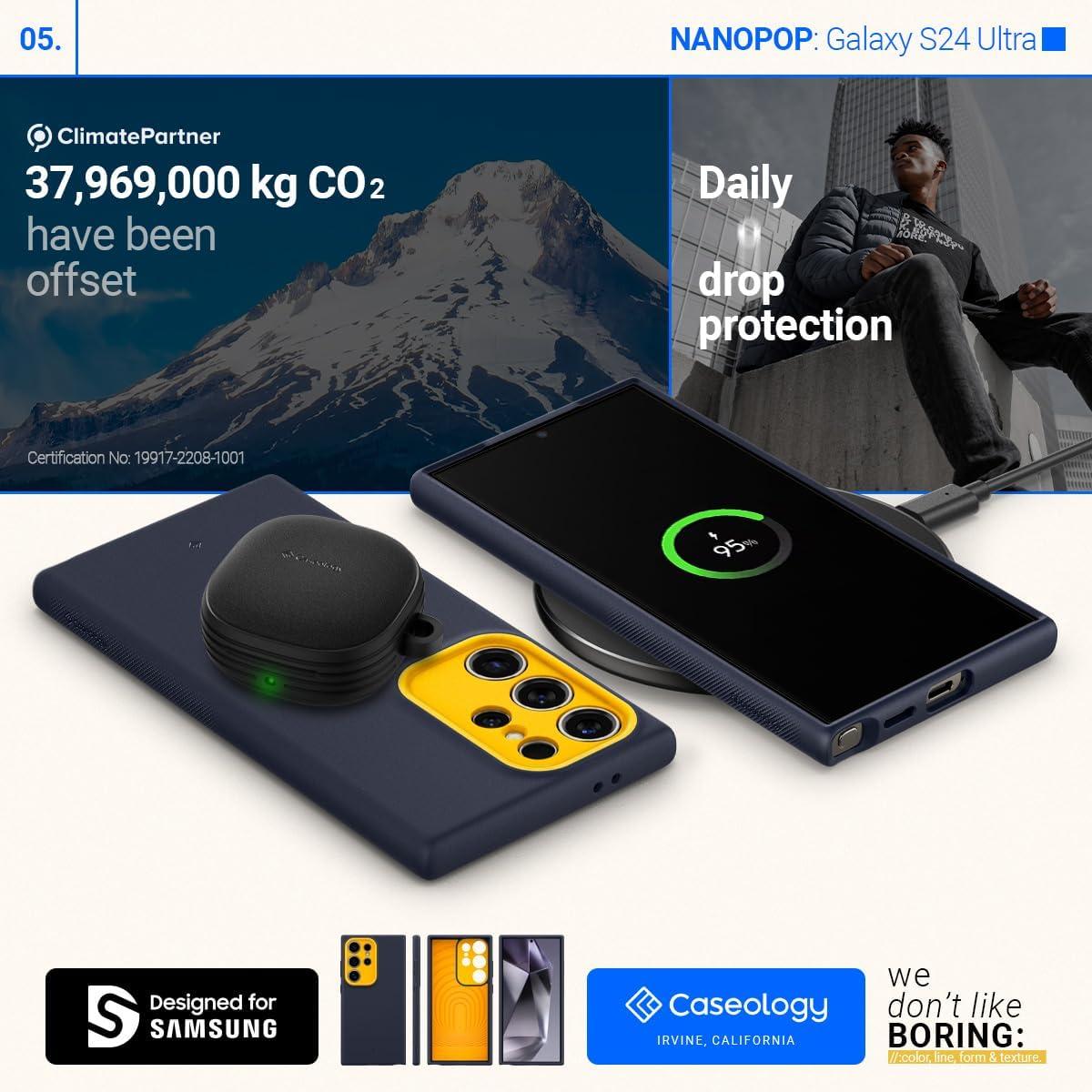 Spigen® Nano Pop by Caseology® Collection ACS07321 Samsung Galaxy S24 Ultra Case – Blueberry Navy