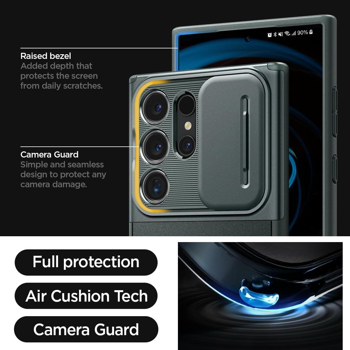 Spigen® Optik Armor™ ACS07314 Samsung Galaxy S24 Ultra Case - Abyss Green