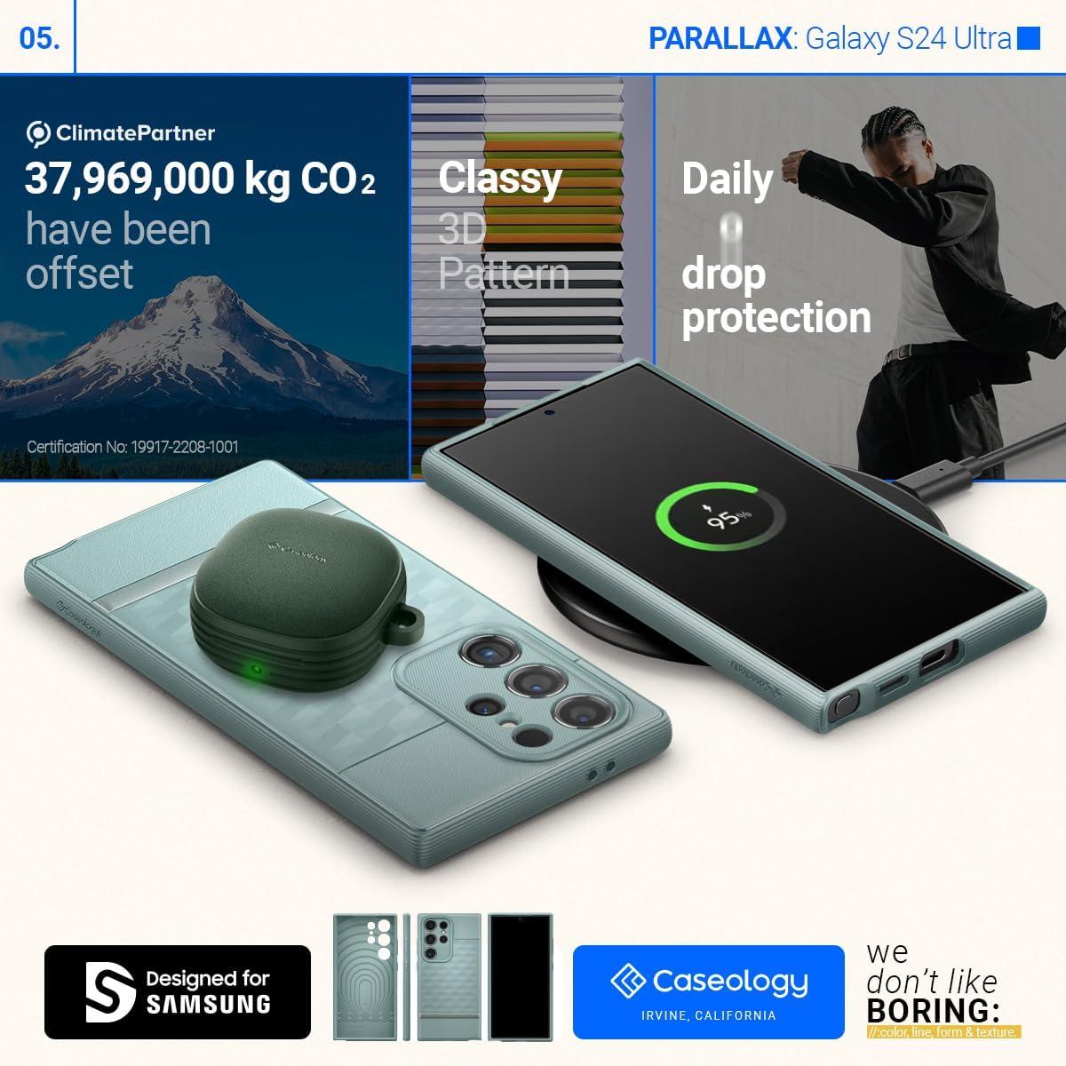 Spigen® Parallax by Caseology® Collection ACS07319 Samsung Galaxy S24 Ultra Case – Sage Green