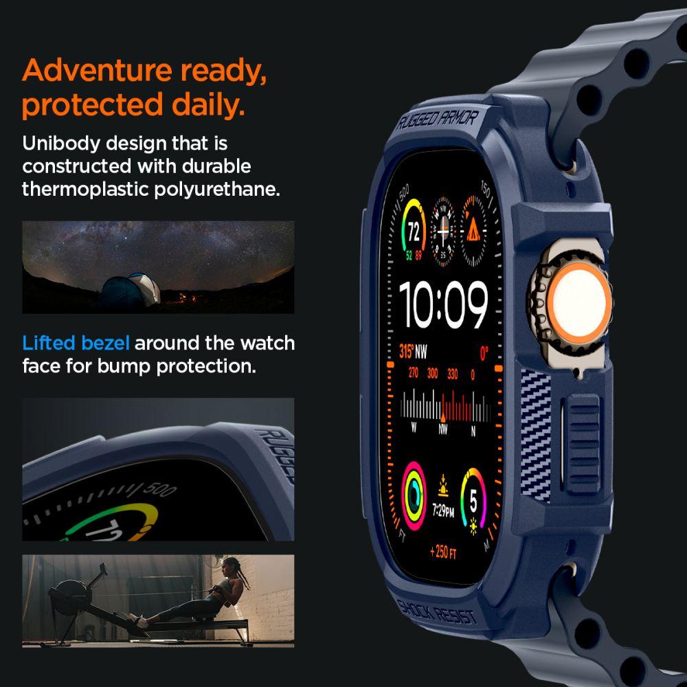 Spigen® Rugged Armor™ ACS07382 Apple Watch Ultra 2 | Ultra (49mm) Case - Navy Blue