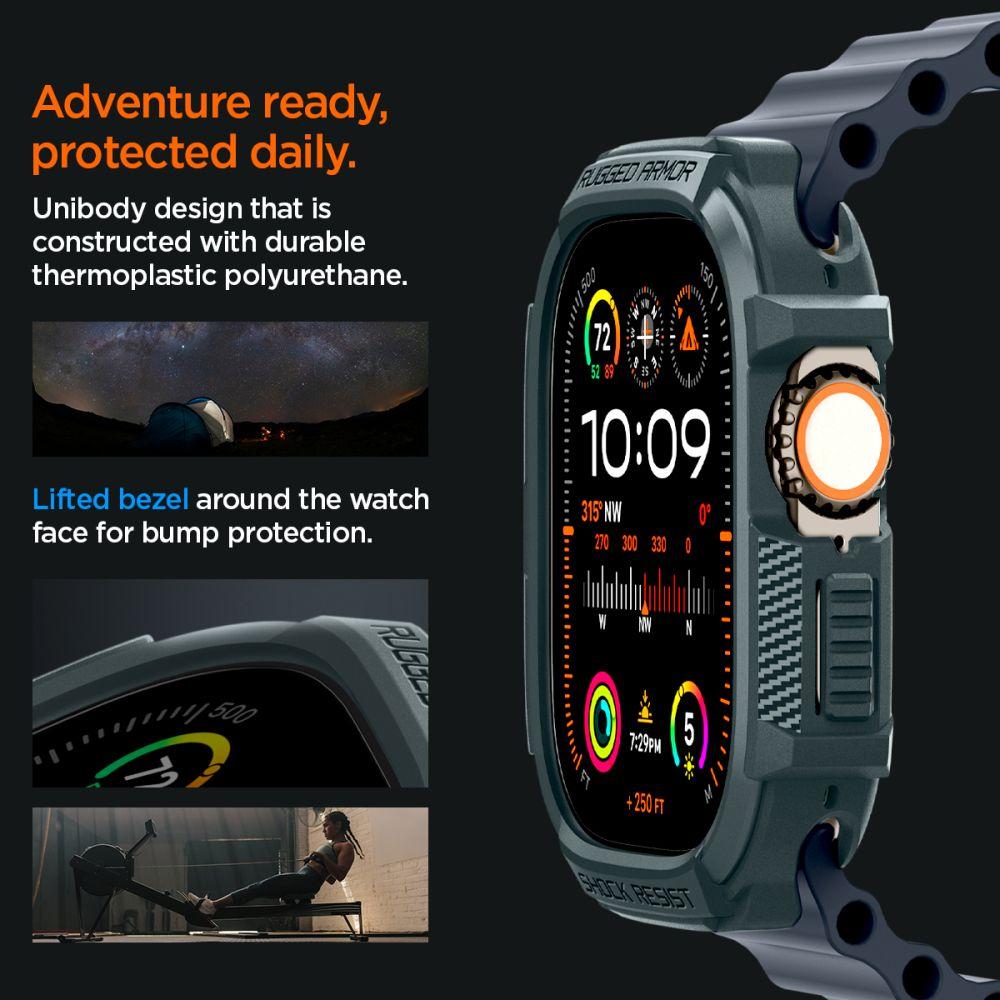Spigen® Rugged Armor™ ACS07383 Apple Watch Ultra 2 | Ultra (49mm) Case - Abyss Green