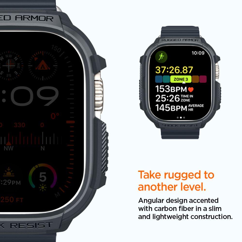 Spigen® Rugged Armor™ ACS07385 Apple Watch Ultra 2 | Ultra (49mm) Case - Dark Gray