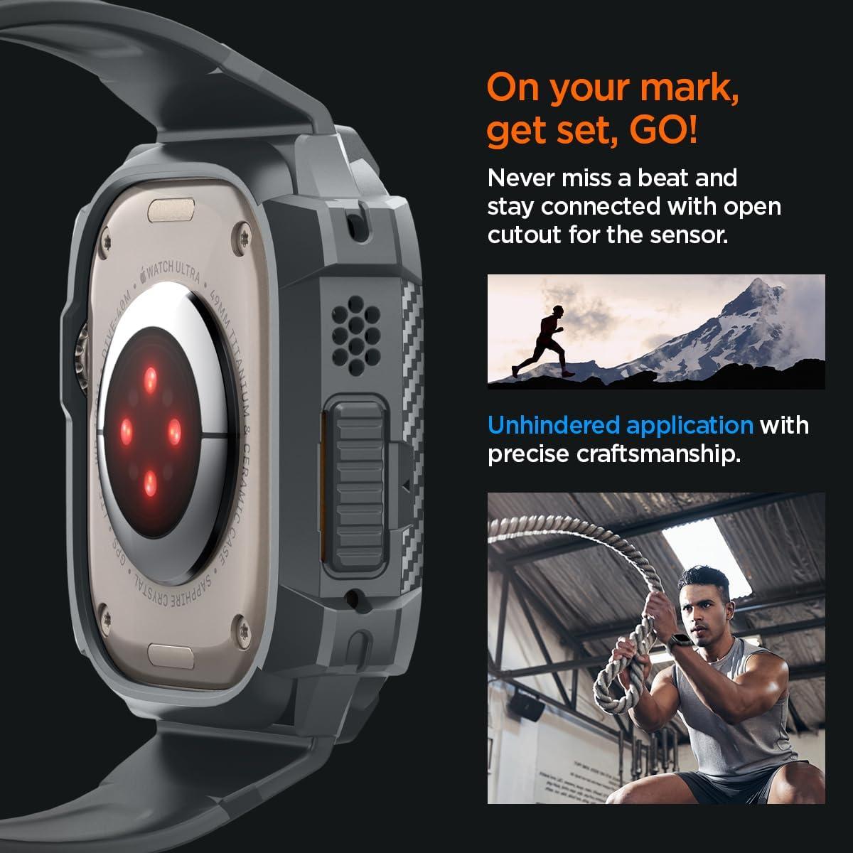 Spigen® Rugged Armor™ Pro ACS07390 Apple Watch Ultra 2 / Ultra (49mm) - Dark Gray