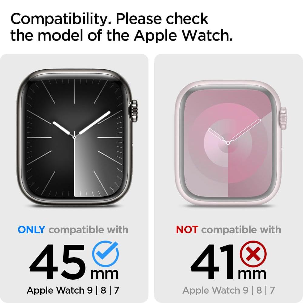 Spigen® Thin Fit™ ACS04174 Apple Watch Series 9 / 8 / 7 (45mm) Case - Black