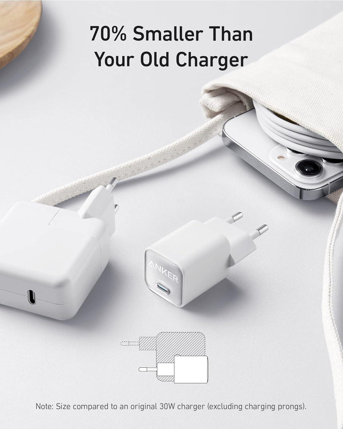 Anker® 511 Nano 3 GaN USB‑C Fast Charger | 30W – White