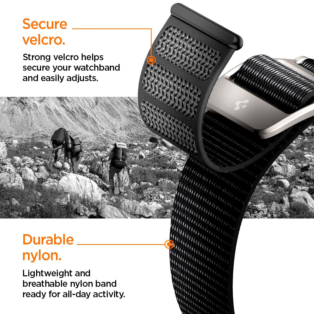 Spigen® DuraPro Flex Ultra AMP05981 Apple Watch Ultra 2 | Ultra | Series 9 | 8 | SE 2 | 7 | 6 | SE | 5 | 4 | 3 | 2 | 1 (49mm / 45mm / 44mm / 42mm) Band – Black