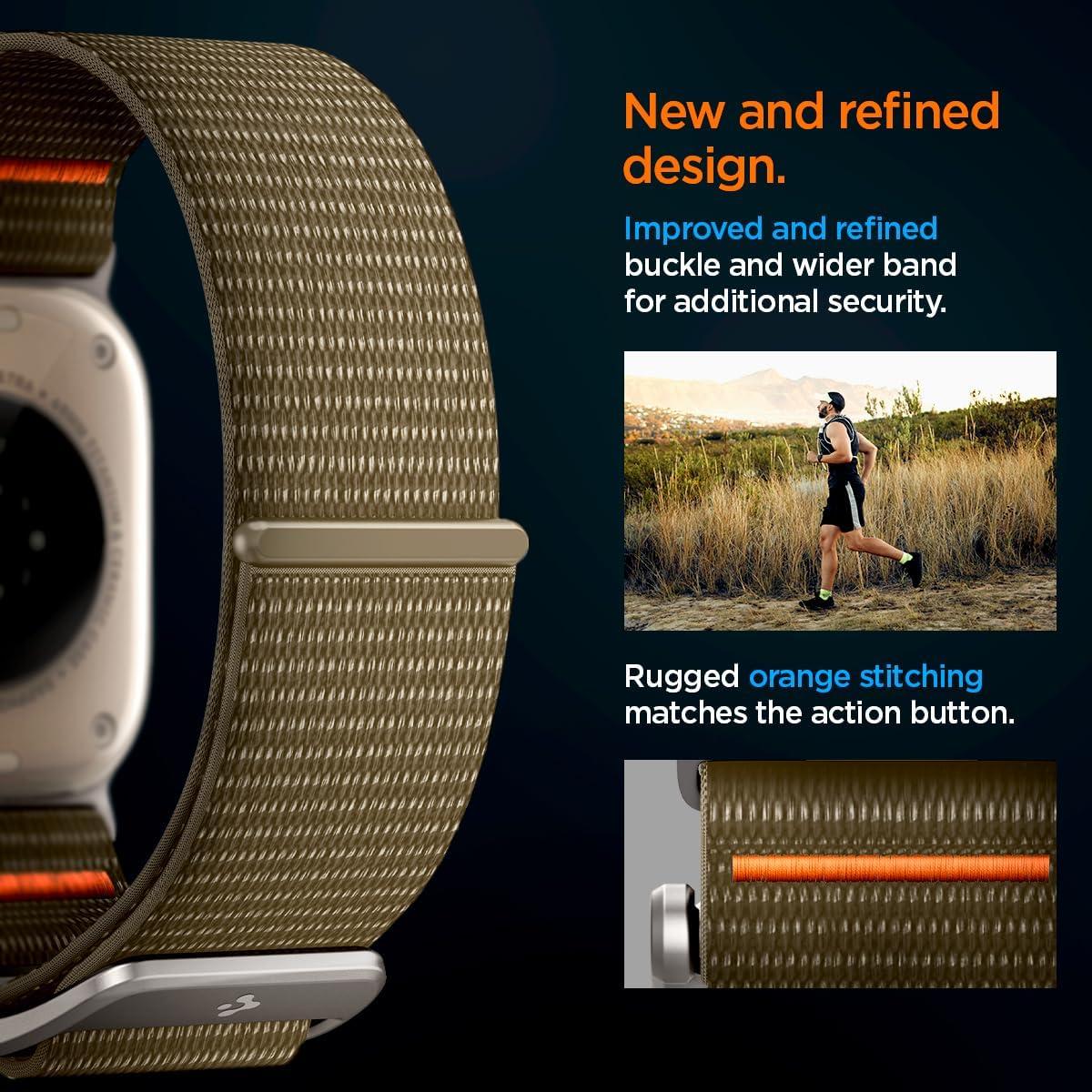 Spigen® DuraPro Flex Ultra AMP05982 Apple Watch Ultra 2 | Ultra | Series 9 | 8 | SE 2 | 7 | 6 | SE | 5 | 4 | 3 | 2 | 1 (49mm / 45mm / 44mm / 42mm) Band – Khaki