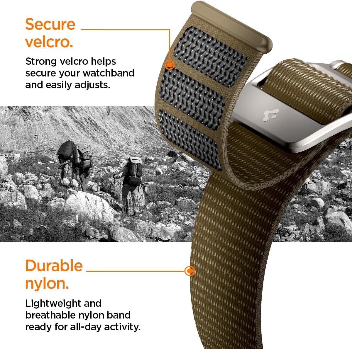 Spigen® DuraPro Flex Ultra AMP05982 Apple Watch Ultra 2 | Ultra | Series 9 | 8 | SE 2 | 7 | 6 | SE | 5 | 4 | 3 | 2 | 1 (49mm / 45mm / 44mm / 42mm) Band – Khaki