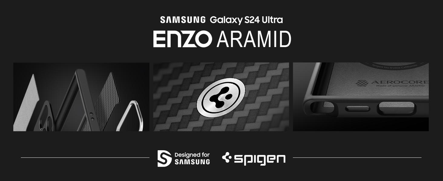 Spigen® Enzo Aramid™ ACS07289 Samsung Galaxy S24 Ultra Case - Matte Black