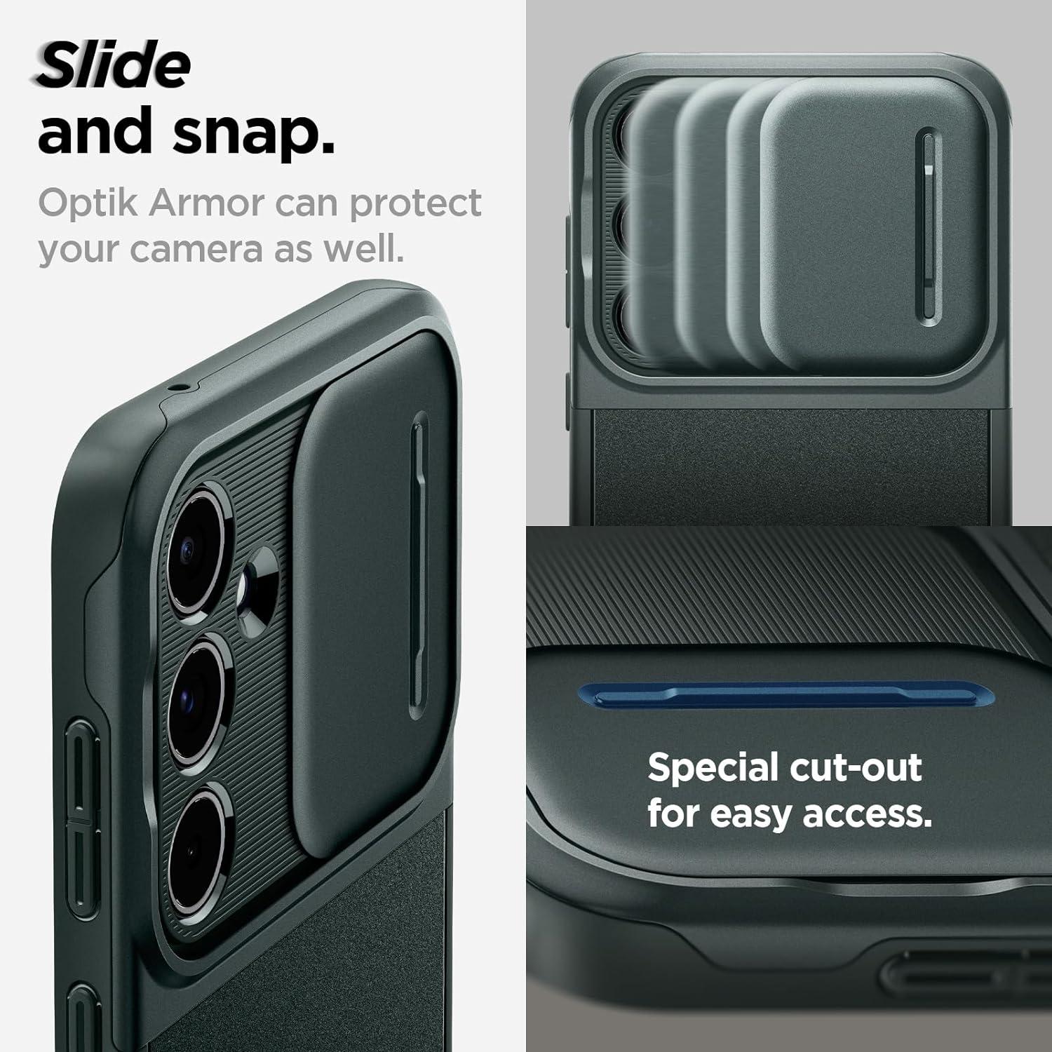 Spigen® Optik Armor™ ACS07536 Samsung Galaxy A55 Case - Abyss Green