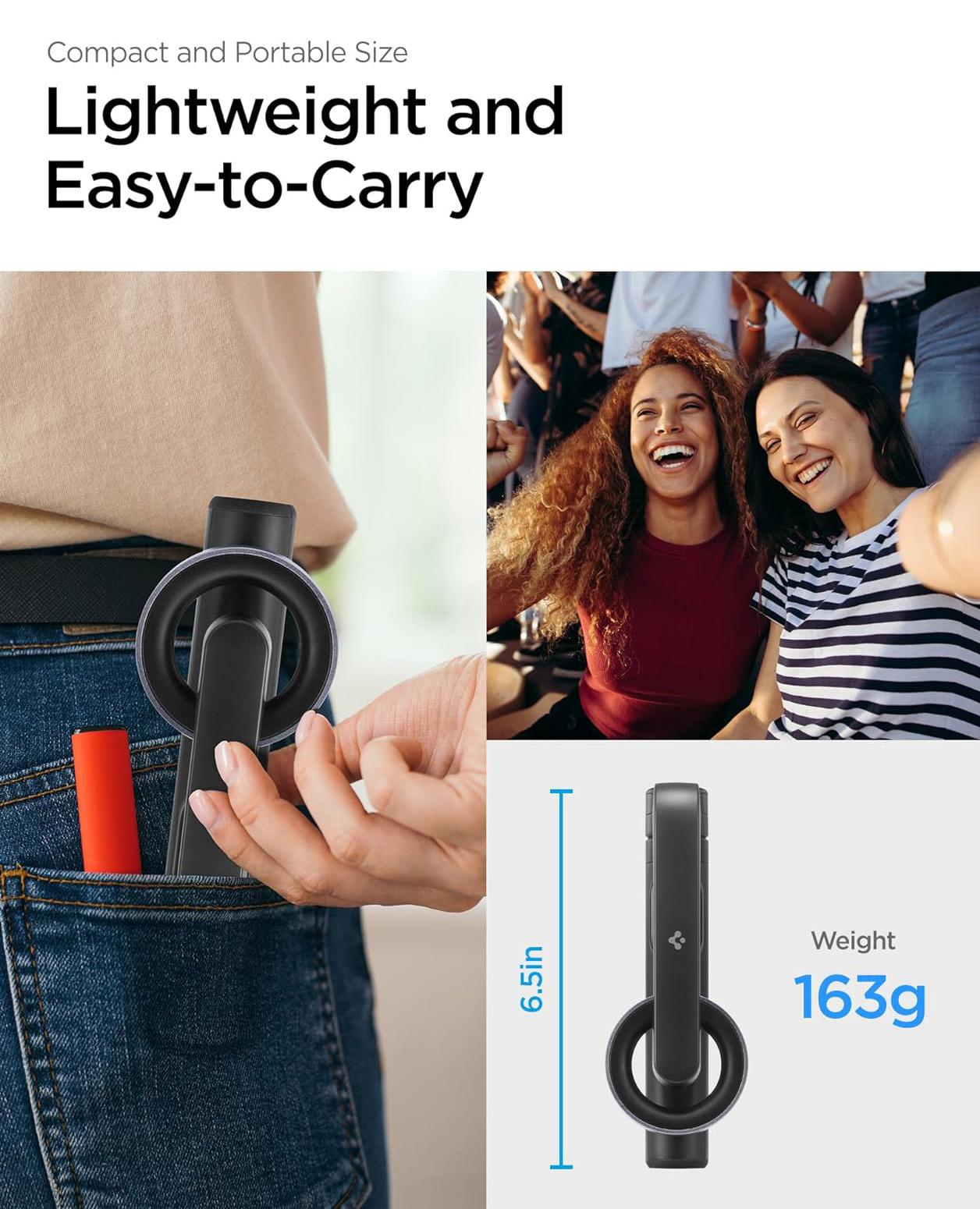 Spigen® S570W AMP06402 (MagFit) MagSafe Bluetooth Selfie Stick Tripod – Black