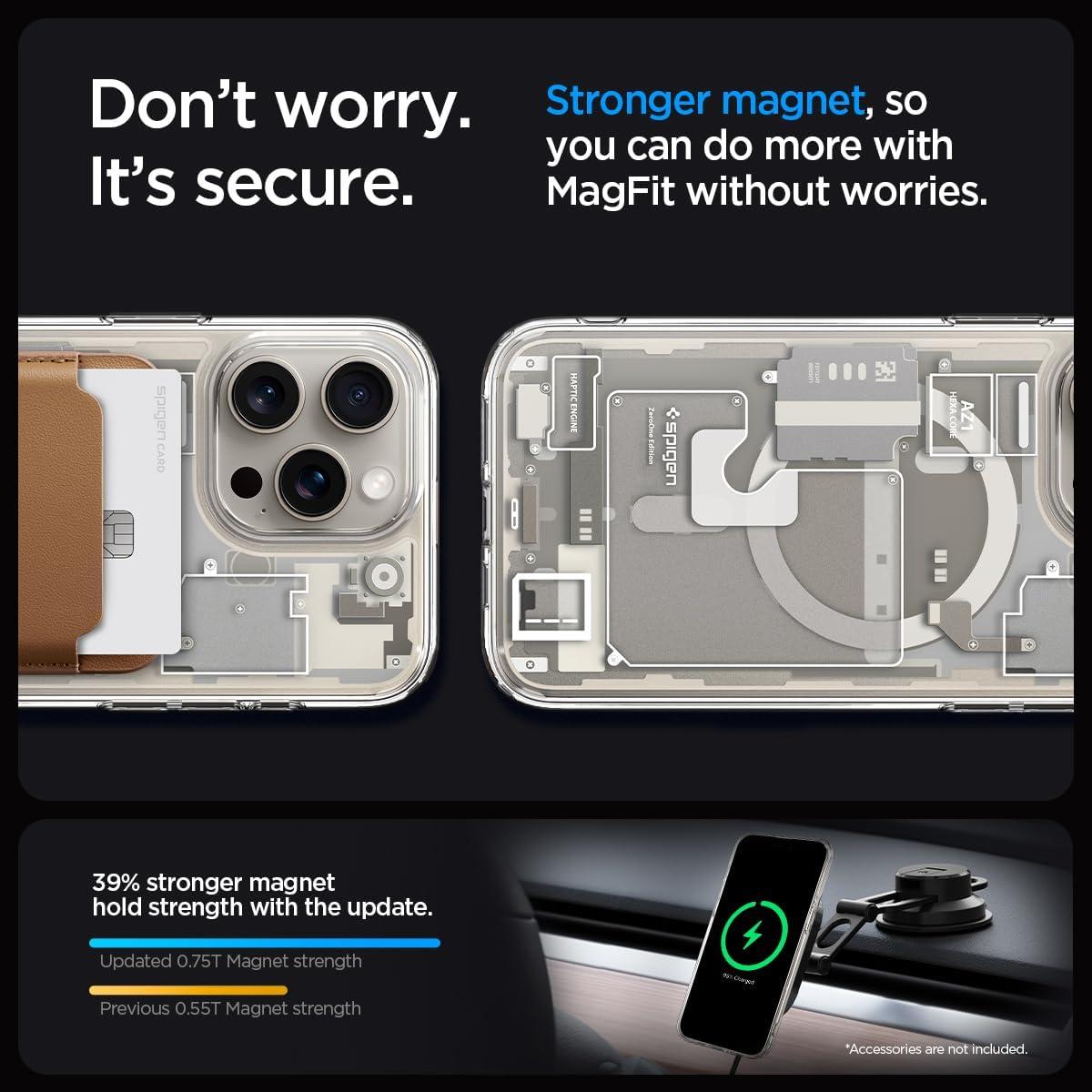 Spigen® Ultra Hybrid™ Zero One (MagFit) ACS07216 iPhone 15 Pro Case – Zero One Natural Titanium