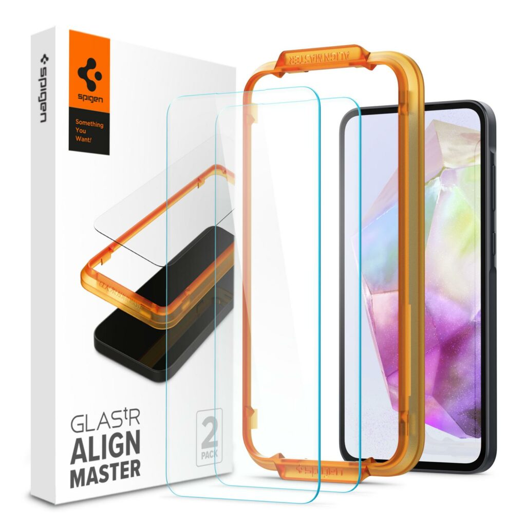 Spigen® (x2 Pack) GLAS.tR™ ALIGNmaster™ AGL07772 Samsung Galaxy A35 Premium Tempered Glass Screen Protector