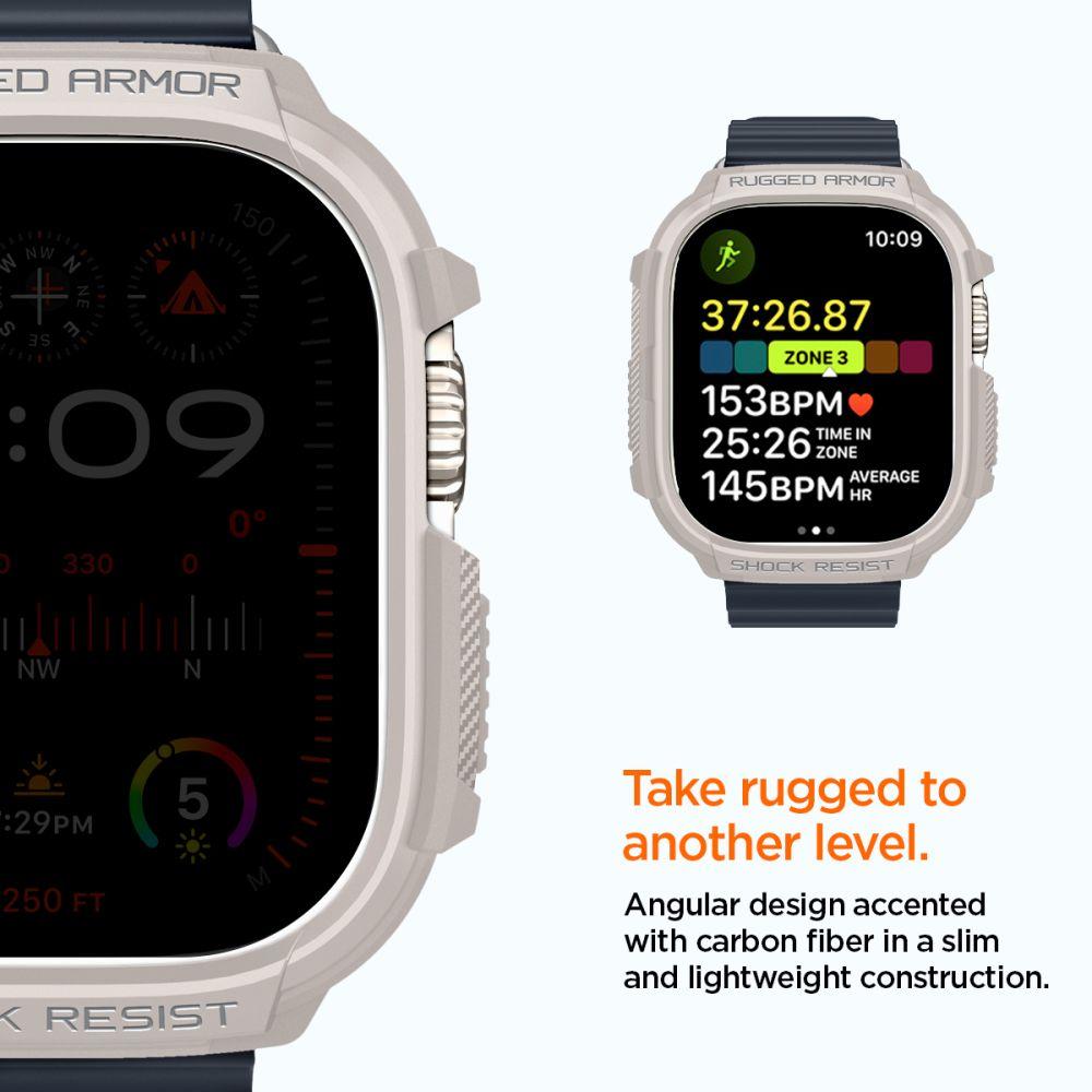 Spigen® Rugged Armor™ ACS07381 Apple Watch Ultra 2 | Ultra (49mm) Case - Dune Beige