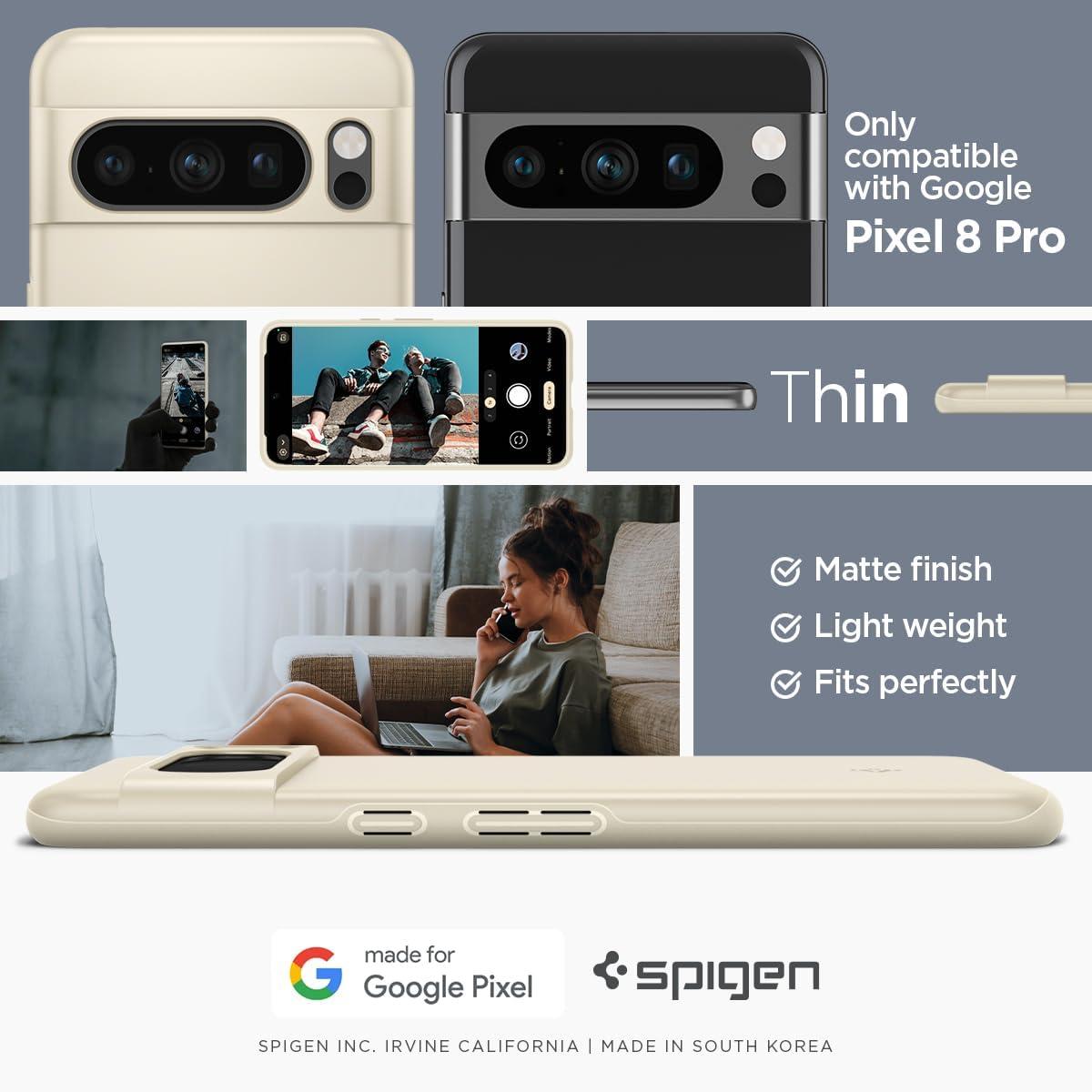 Spigen® Thin Fit™ ACS06328 Google Pixel 8 Pro Case - Mute Beige