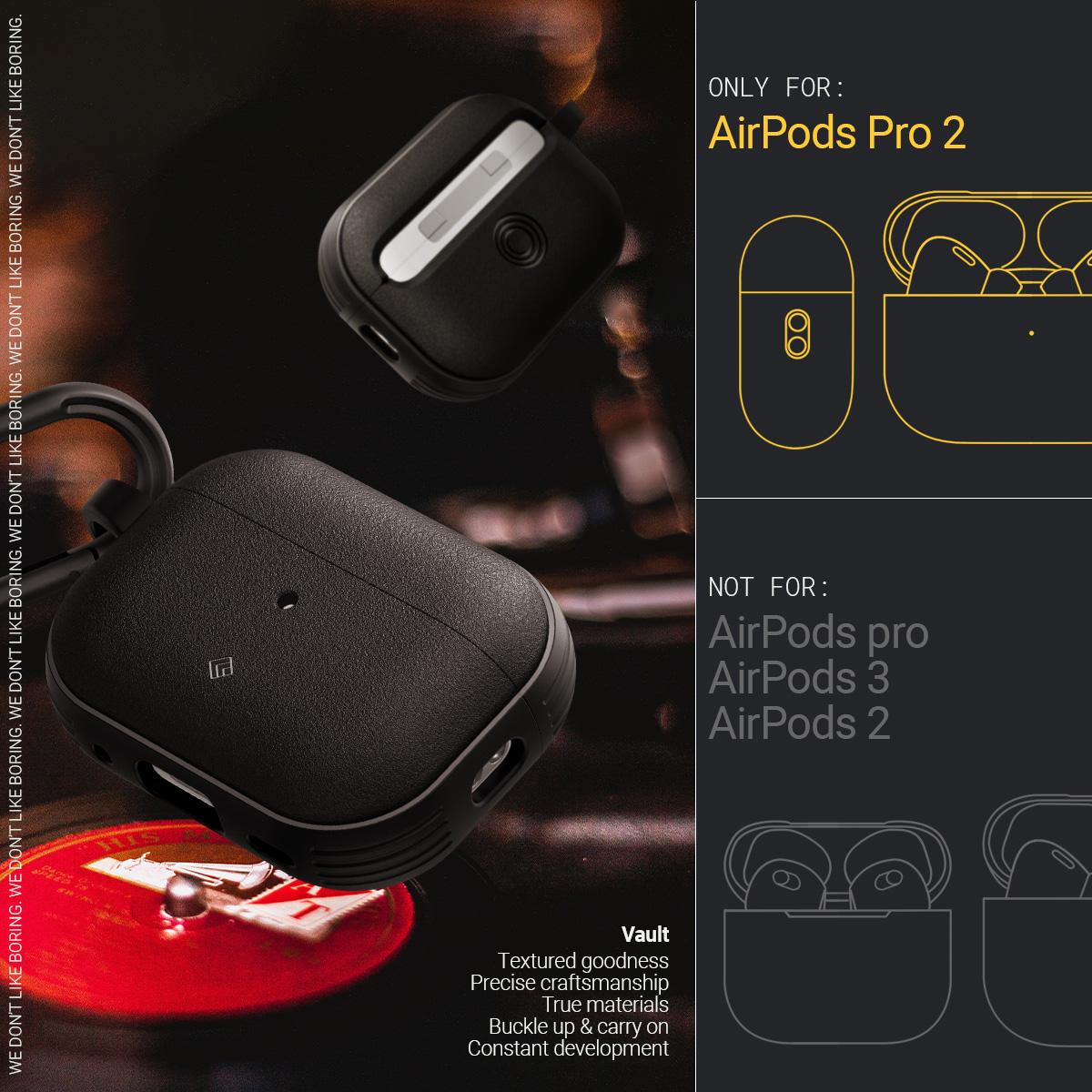 Spigen® Vault by Caseology® Collection ACS05423 Apple AirPods Pro 2 Case – Matte Black