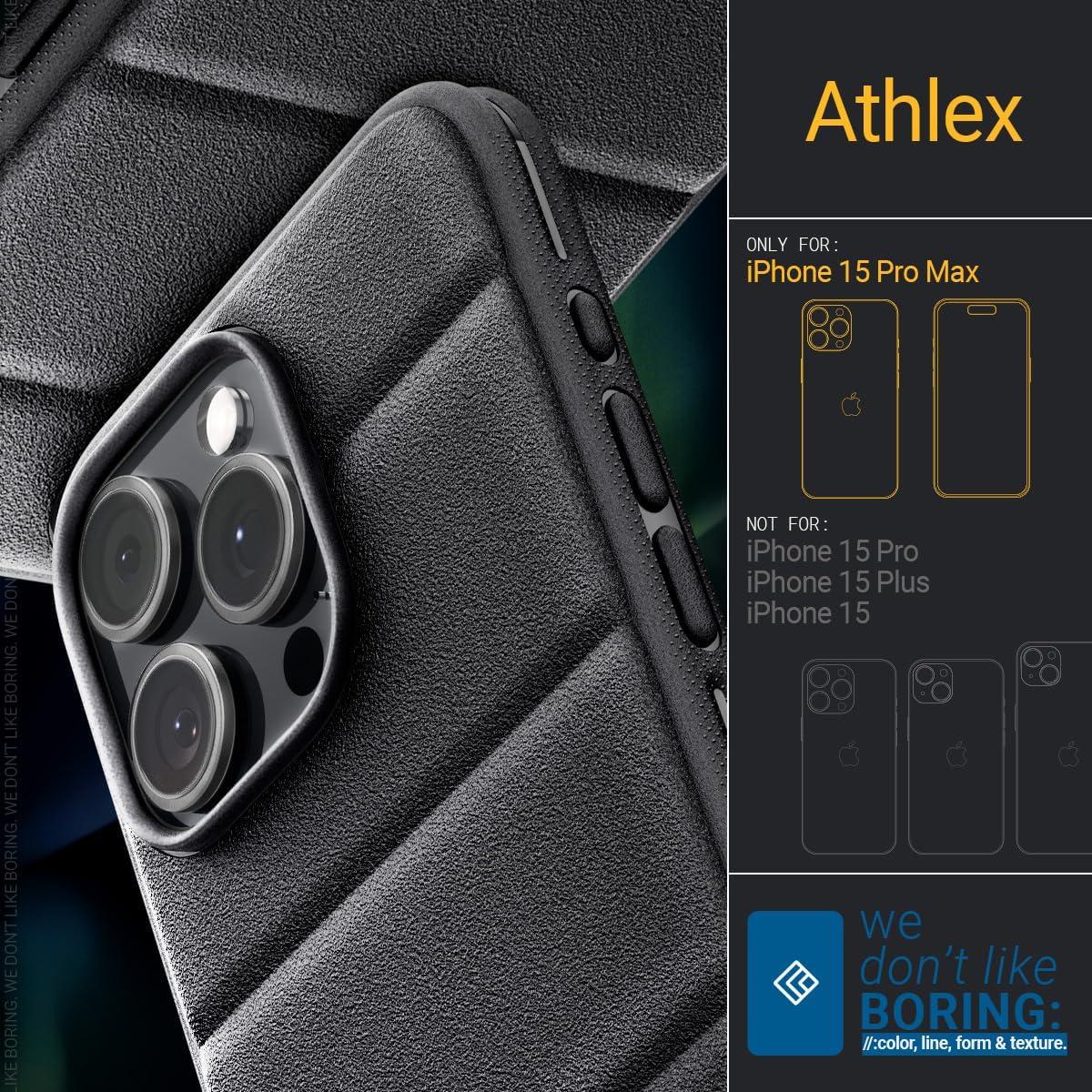Spigen® Athlex by Caseology® Collection ACS06623 iPhone 15 Pro Max Case – Active Black