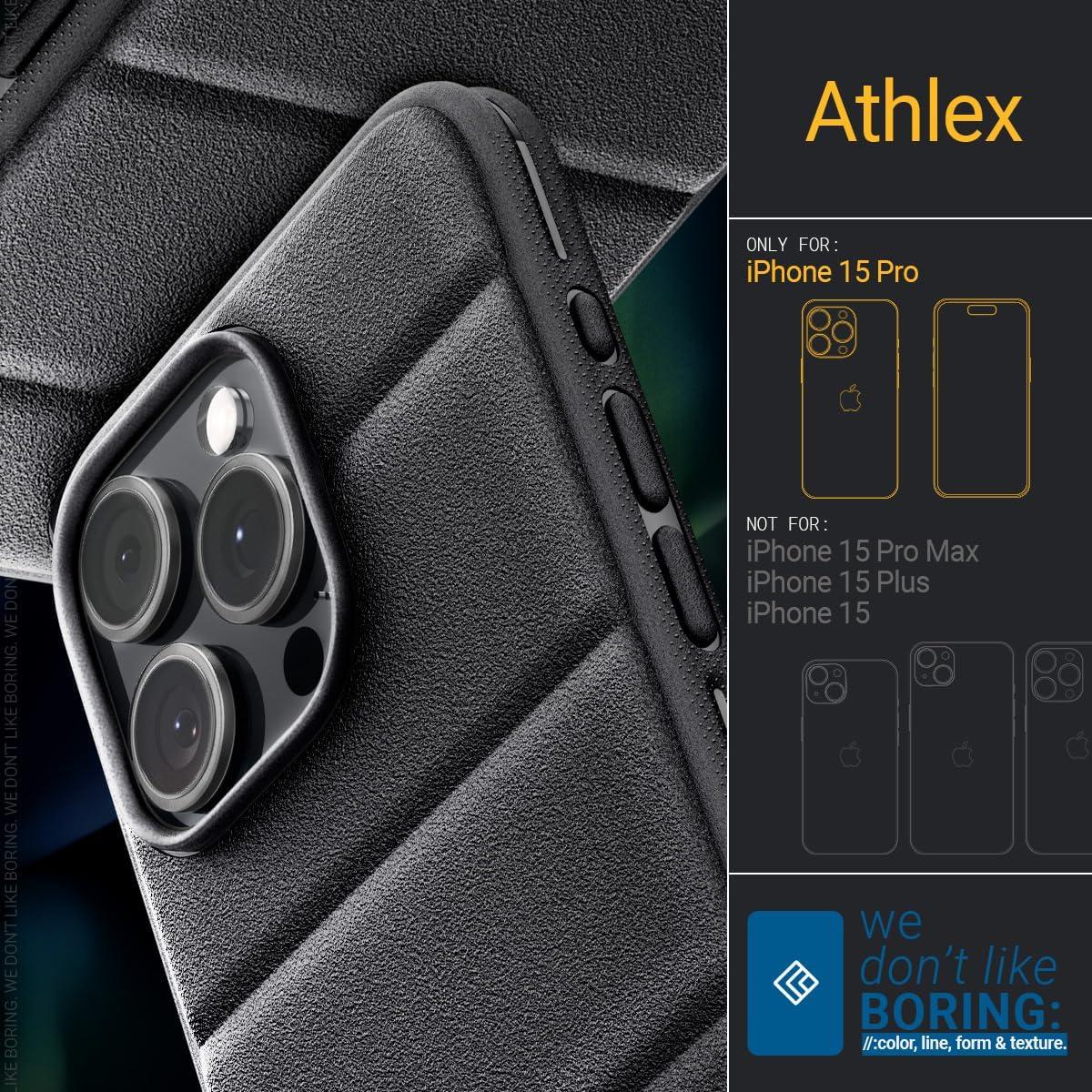 Spigen® Athlex by Caseology® Collection ACS06758 iPhone 15 Pro Case – Active Black