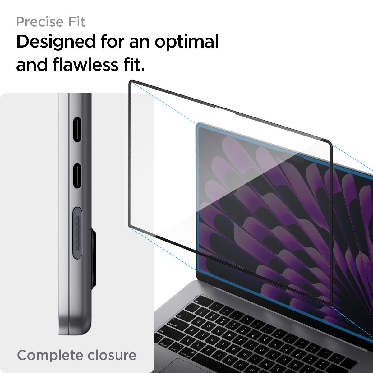 Spigen® GLAS.tR™ SLIM AGL06950 MacBook Air 15-in. M3 (2024) | M2 (2023) Premium Tempered Glass Screen Protector – Crystal Clear