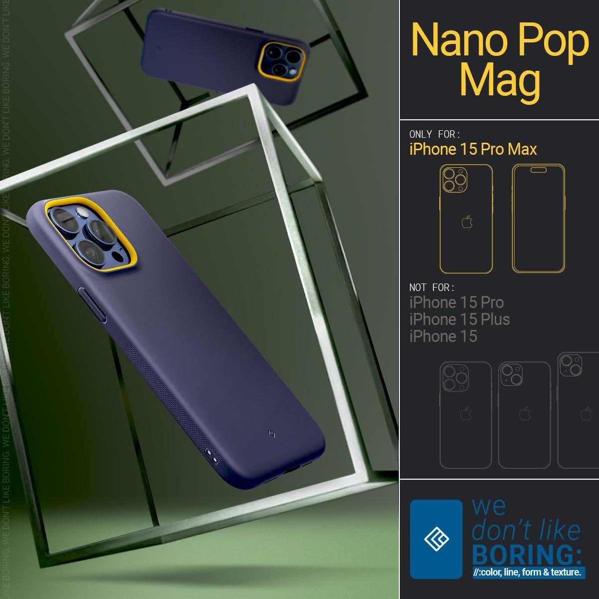 Spigen® Nano Pop™ Mag by Caseology® Collection ACS06617 iPhone 15 Pro Max MagSafe Case – Blueberry Navy