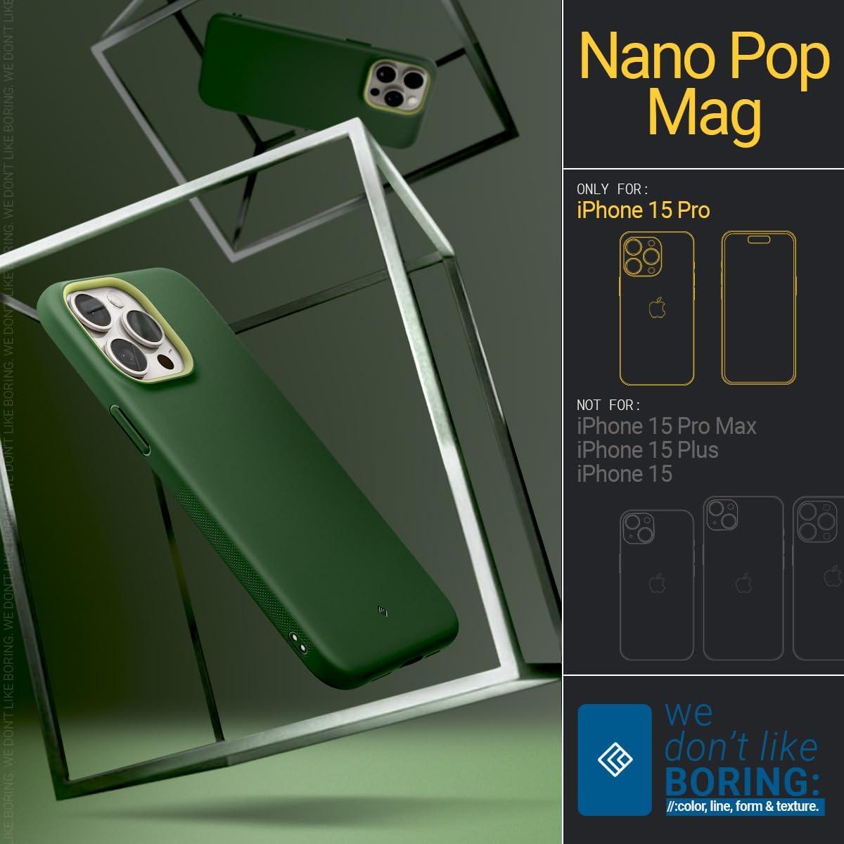 Spigen® Nano Pop™ Mag by Caseology® Collection ACS06754 iPhone 15 Pro MagSafe Case – Avo Green