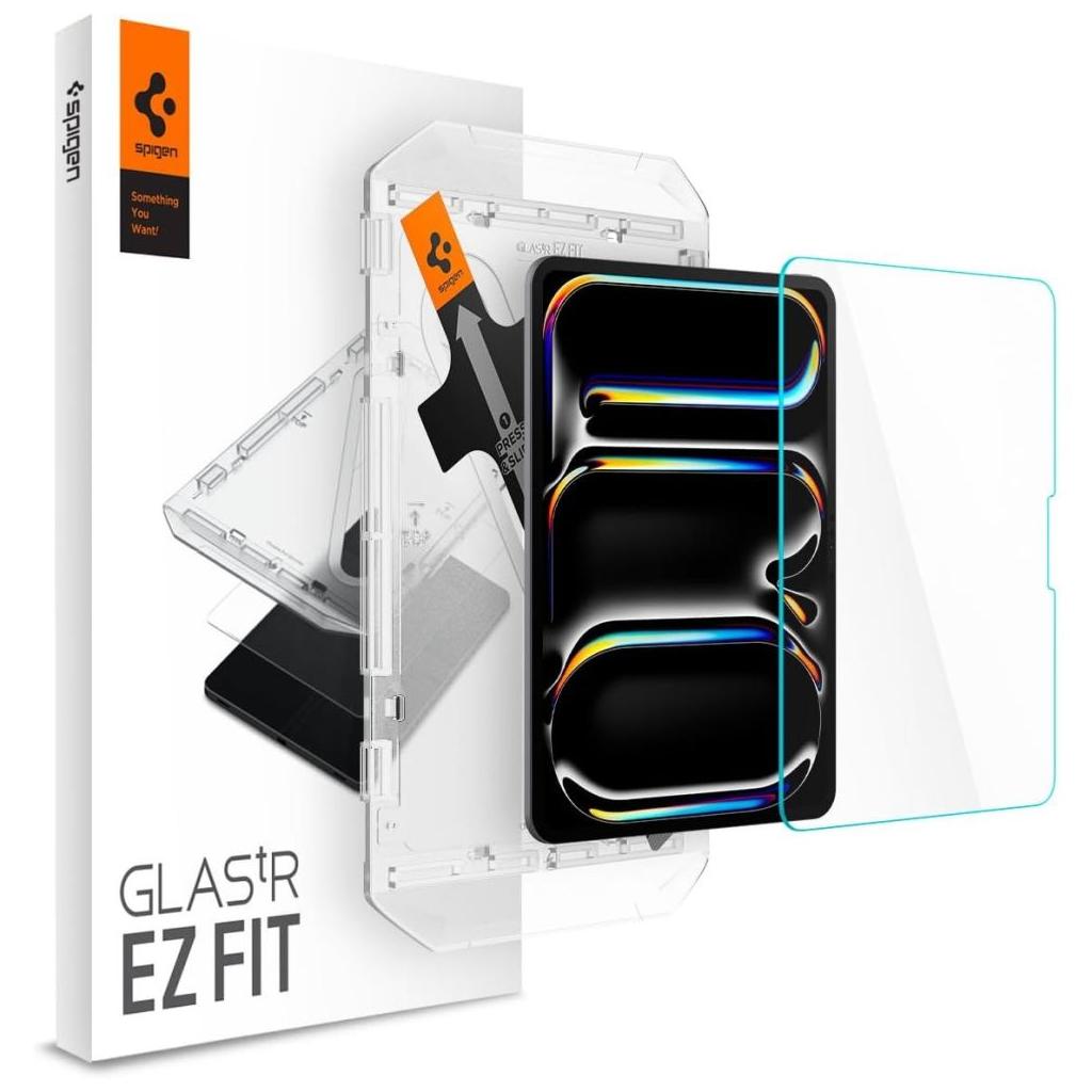 Spigen® GLAS.tR™ EZ Fit™ AGL07788 iPad Pro 11-inch M4 (2024) Premium Tempered Glass Screen Protector – Crystal Clear