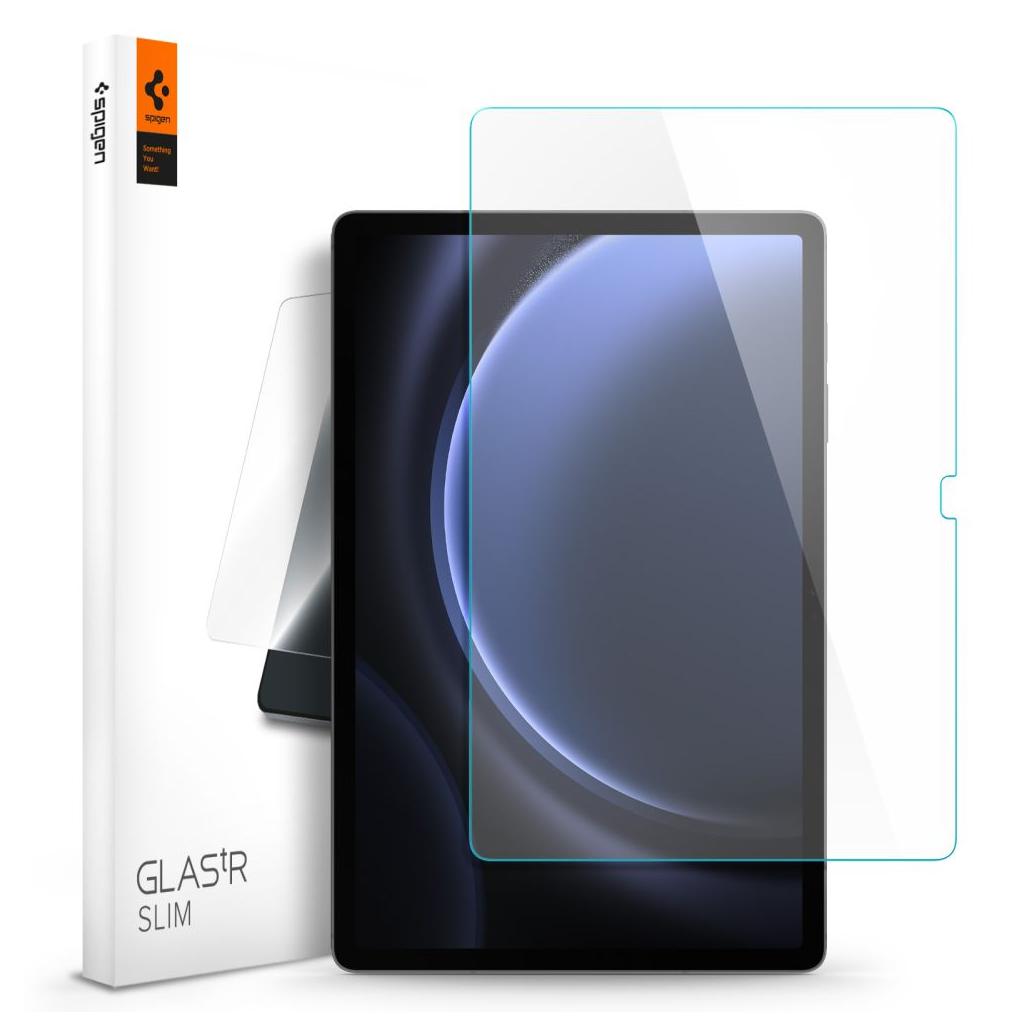 Spigen® GLAS.tR Slim™ AGL07001 Samsung Galaxy Tab S9 FE+ Plus Premium Tempered Glass Screen Protector – Crystal Clear