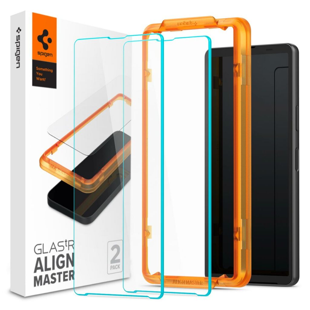 Spigen® (x2 Pack) GLAS.tR™ ALIGNmaster™ AGL06429 Sony Xperia 10 VI / 10 V Premium Tempered Glass Screen Protector