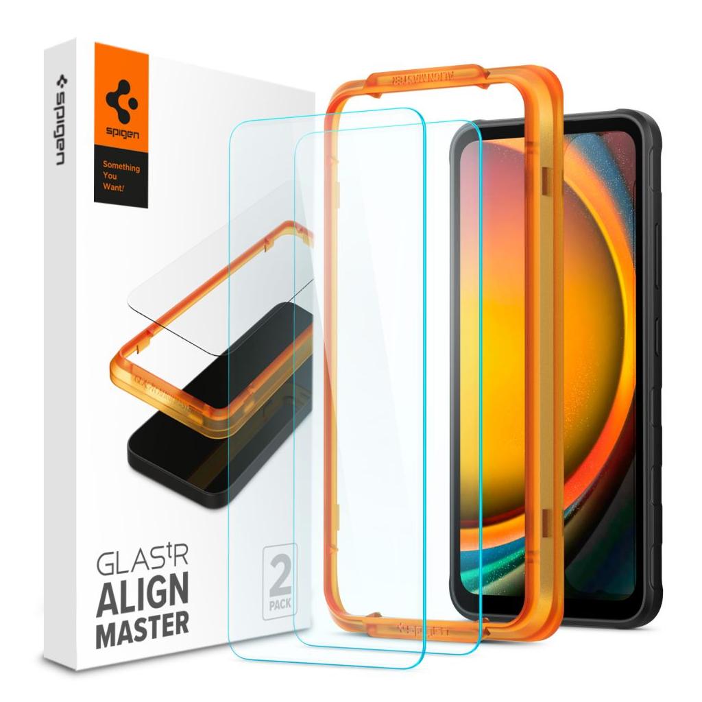 Spigen® (x2 Pack) GLAS.tR™ ALIGNmaster™ AGL07581 Samsung Galaxy XCover 7 Premium Tempered Glass Screen Protector