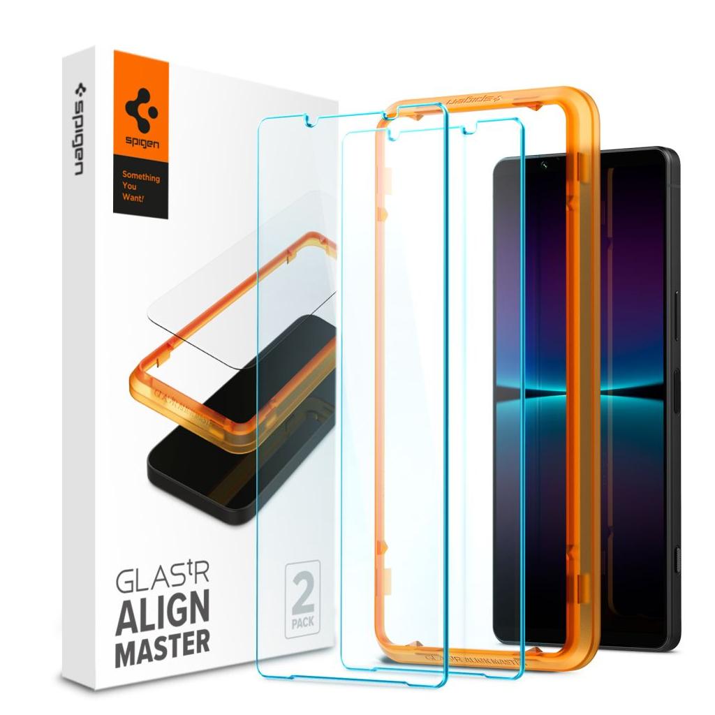 Spigen® (x2 Pack) GLAS.tR™ ALIGNmaster™ AGL08271 Sony Xperia 1 VI Premium Tempered Glass Screen Protector