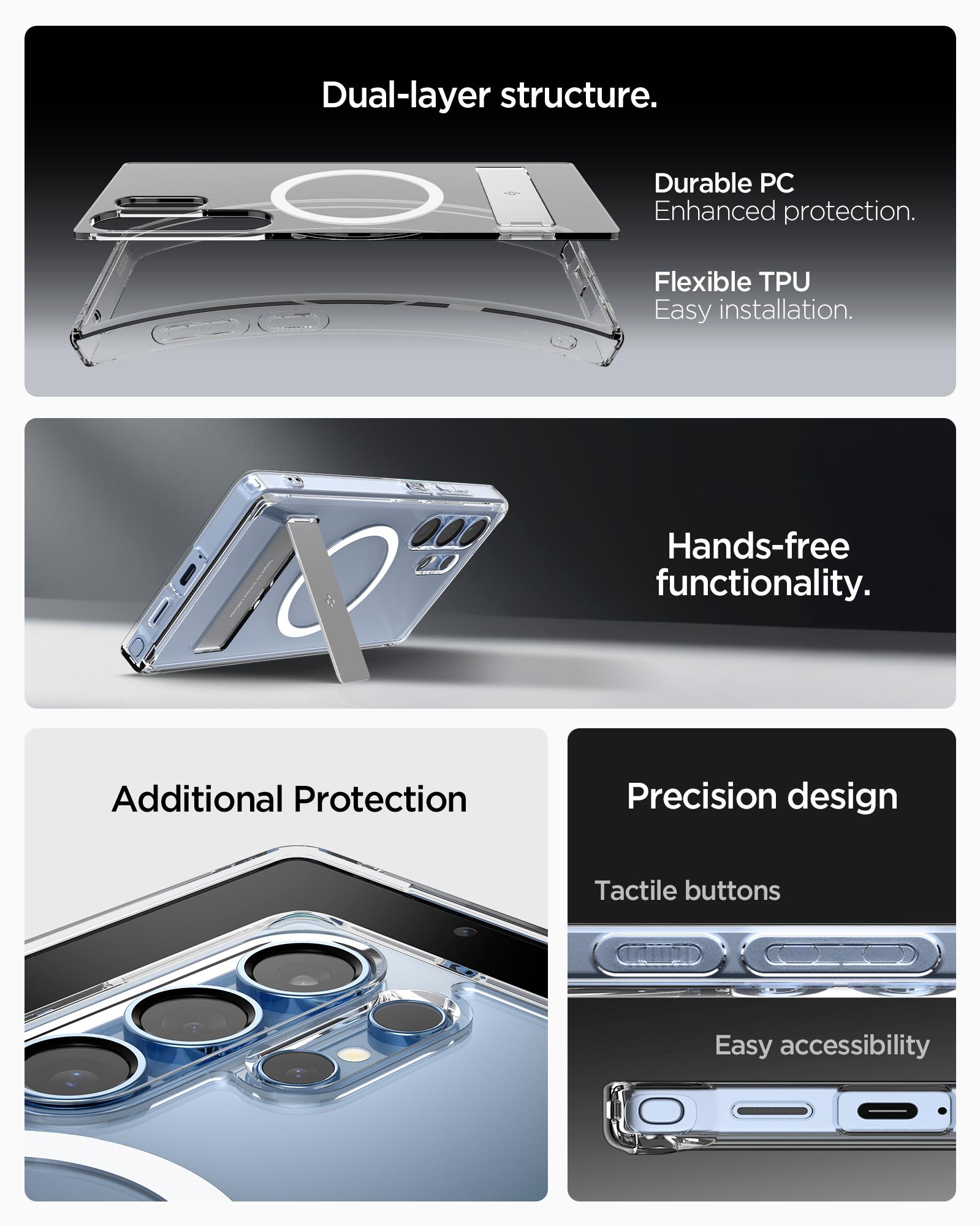 Spigen® Ultra Hybrid™ S (MagFit) ACS08963 Samsung Galaxy S25 Ultra Case – Clear White