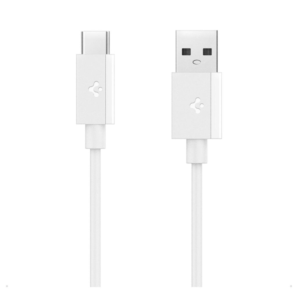Spigen® ArcWire™ Essential EB6020AC ACA08716 USB-A to USB-C DuraBend™ Power Delivery Fast Charging 60W 2m Cable - White