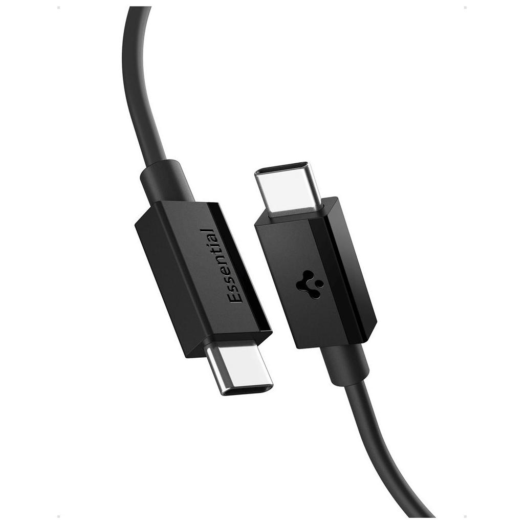 Spigen® ArcWire™ Essential EB6020CC ACA08720 USB-C to USB-C DuraBend™ Power Delivery Fast Charging 60W 2m Cable - Black