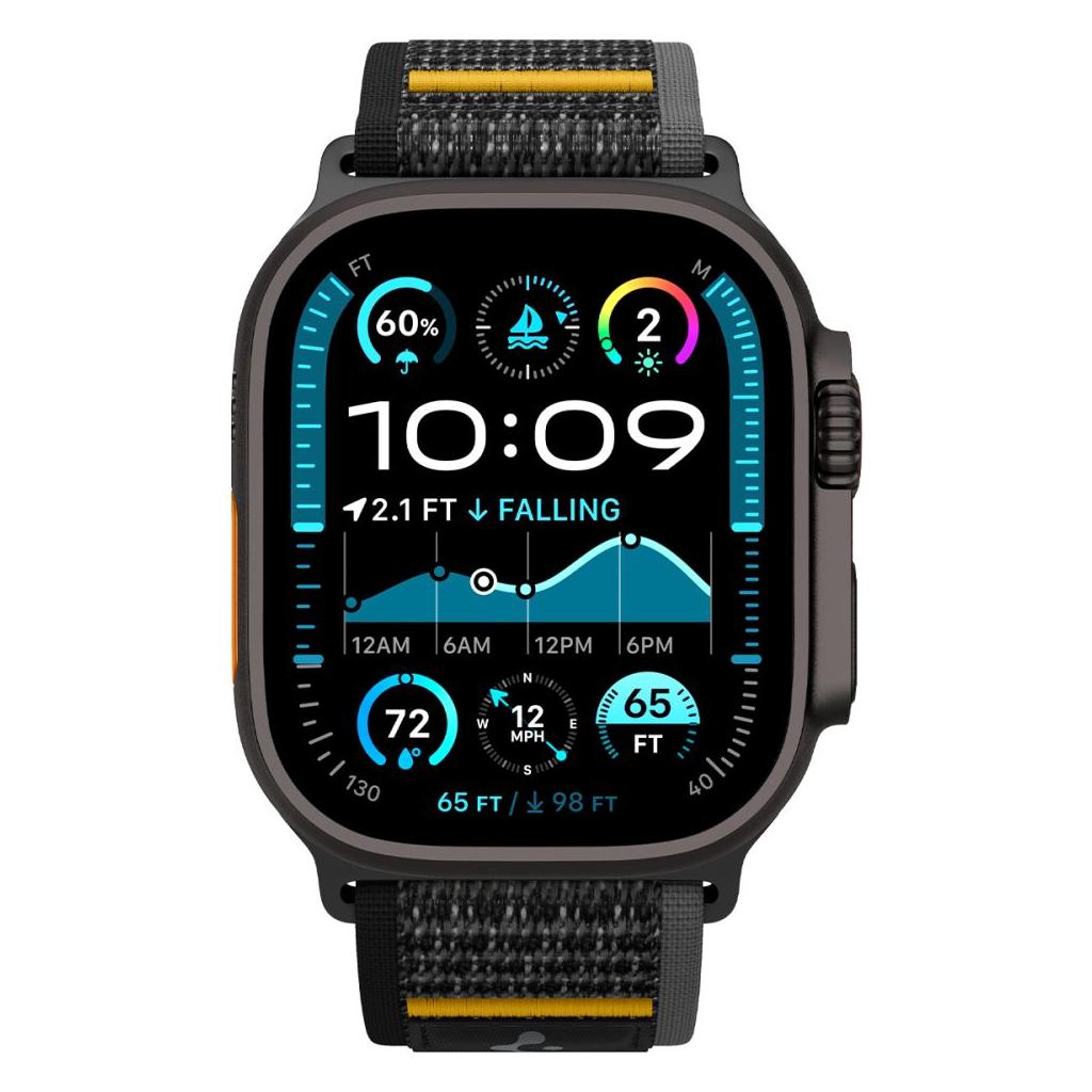 Spigen® Athlex Air™ AMP09033 Apple Watch Ultra 2 | 1 (49mm), Series 10 (46mm), 9 | 8 | 7 (45mm), SE2 | 6 | SE | 5 | 4 (44mm), 3 | 2 | 1 (42mm) Band - Active Black