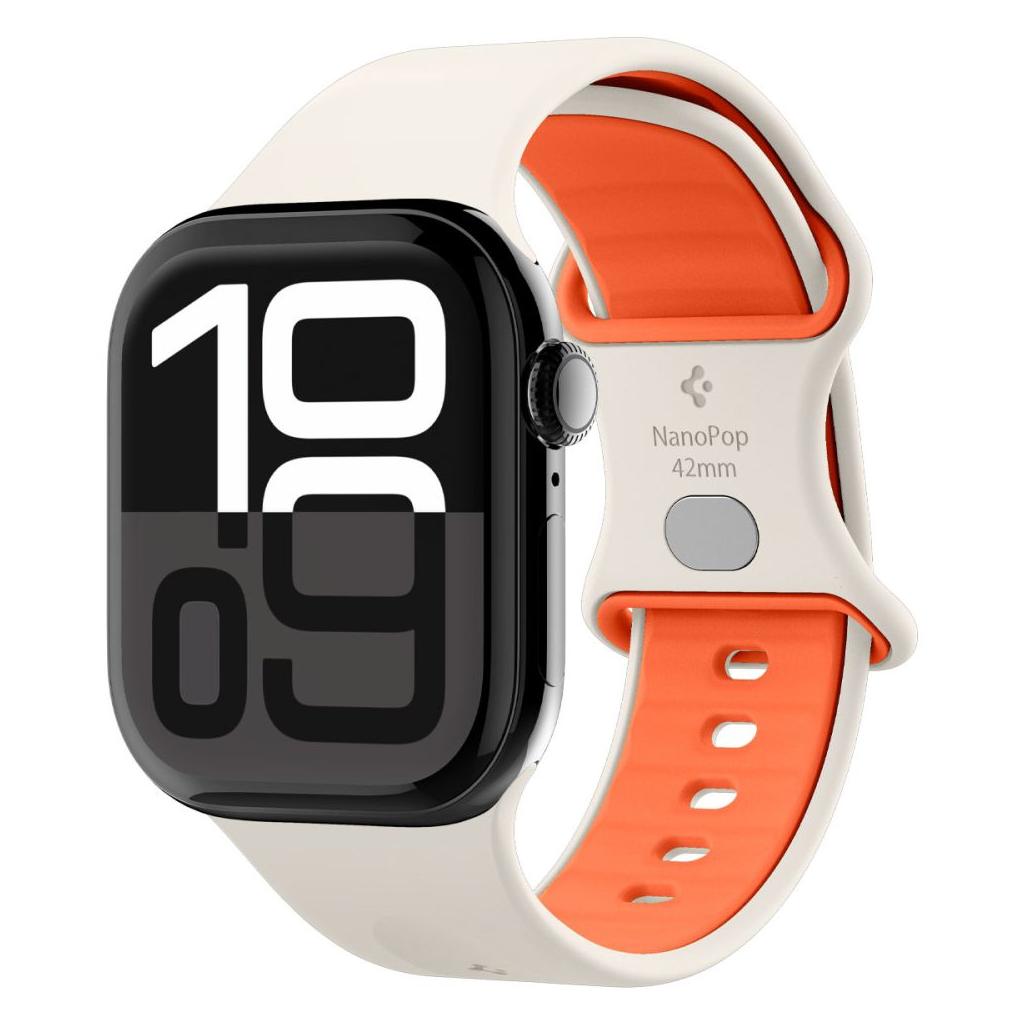 Spigen® Nano Pop™ AMP09326 Apple Watch Series 10 (42mm), 9 | 8 | 7 (41mm), SE2 | 6 | SE | 5 | 4 (40mm), 3 | 2 | 1 (38mm) Band - Orange Beige