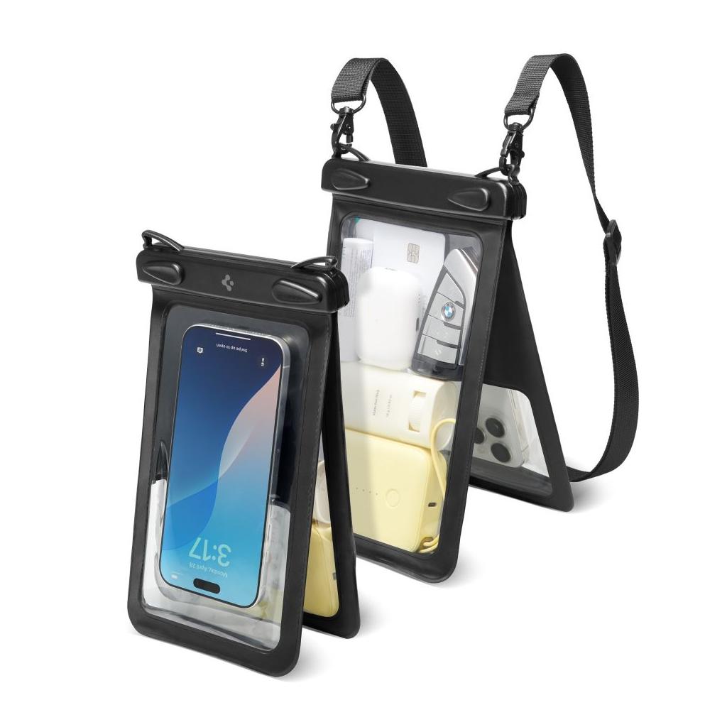 Spigen® AquaShield A603 ACS09745 IPX8 Certified Universal Dual Pocket Waterproof Up to 6.9-inch Case - Black