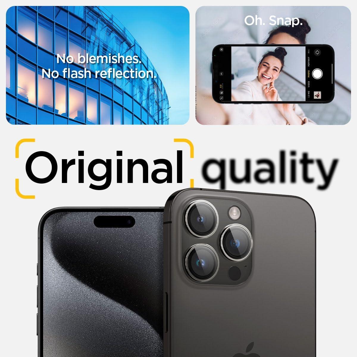 Spigen® (x2.Pack) Glas.tR™ EZ Fit™ Optik Pro AGL06914 iPhone 17 Pro Max | 17 Pro | 16 Pro Max | 16 Pro | 15 Pro Max | 15 Pro | 14 Pro Max | 14 Pro Premium Tempered Glass Camera Lens Protector - Crystal Clear