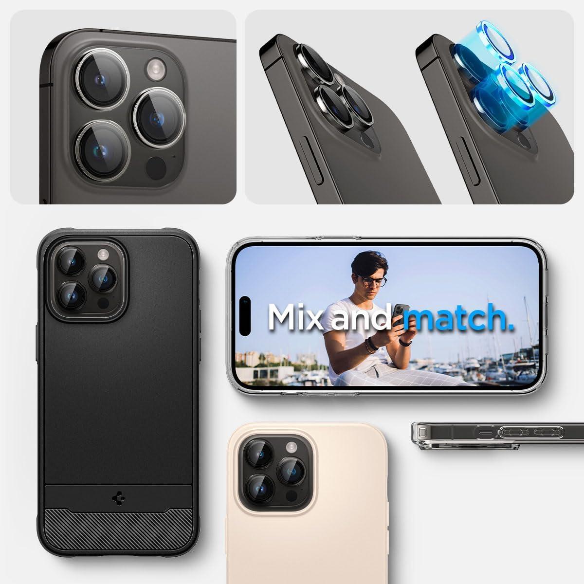 Spigen® (x2.Pack) Glas.tR™ EZ Fit™ Optik Pro AGL06914 iPhone 17 Pro Max | 17 Pro | 16 Pro Max | 16 Pro | 15 Pro Max | 15 Pro | 14 Pro Max | 14 Pro Premium Tempered Glass Camera Lens Protector - Crystal Clear