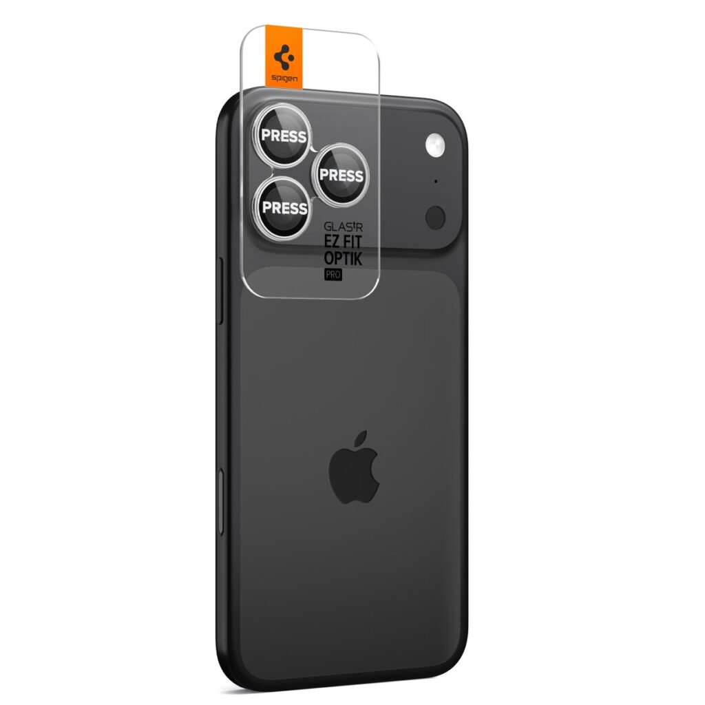 Spigen® (x2.Pack) Glas.tR™ EZ Fit™ Optik Pro AGL10124 iPhone 17 Pro Max | 17 Pro | 16 Pro Max | 16 Pro | 15 Pro Max | 15 Pro | 14 Pro Max | 14 Pro Premium Tempered Glass Camera Lens Protector - Silver